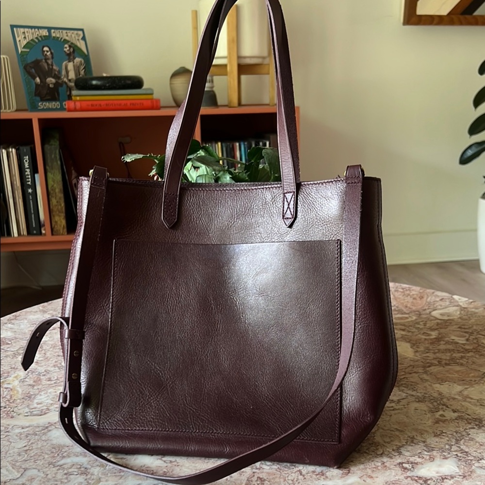 Madewell Transport Tote Burgundy Leather